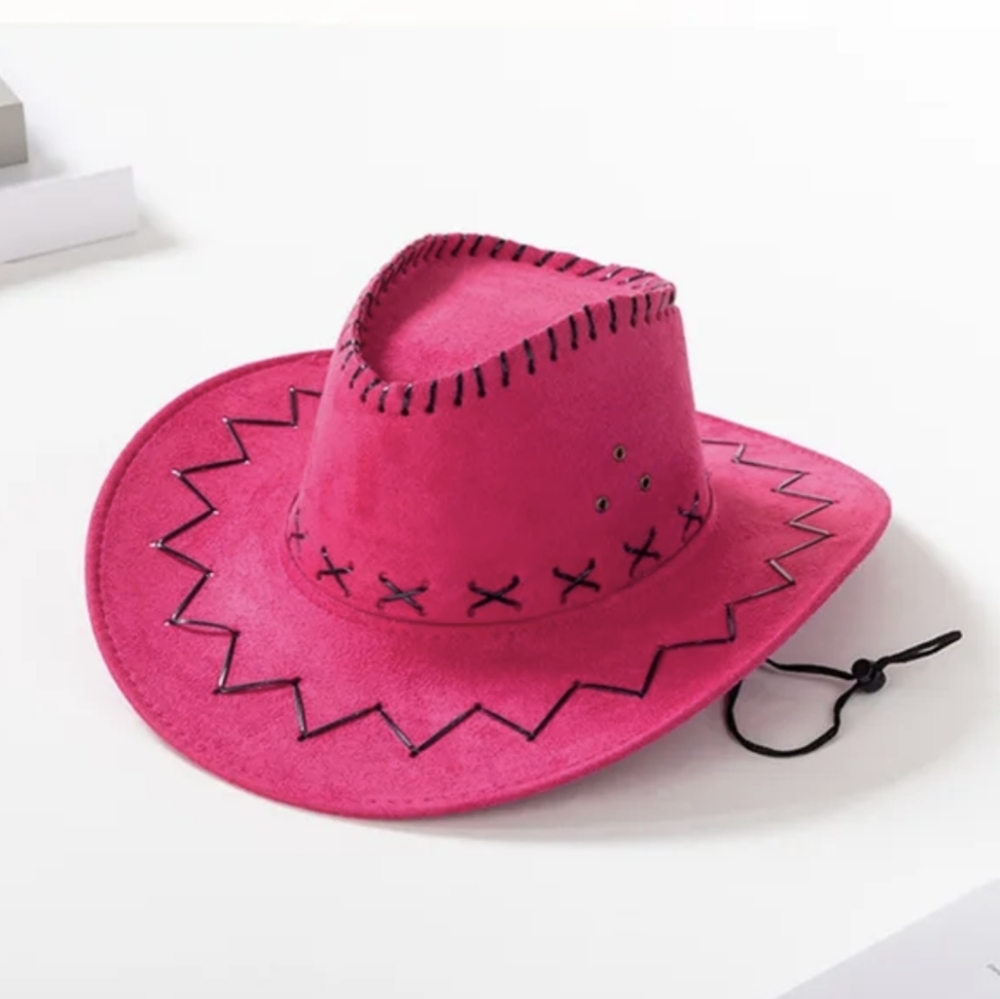 NWT Pink Cowgirl Hat Preppy Cowboy Hats As ​Halloween Barbie Party Costume Cow